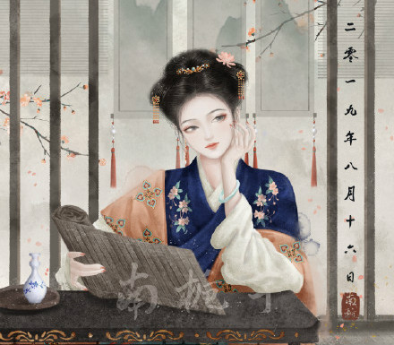 手繪美人古風圖片欣賞：美人如玉更迷人!