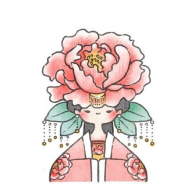 古風花卉擬人情人頭像，一組好看的手繪古風頭像