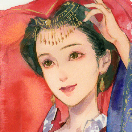 驚艷的手繪古風頭像，古風水彩美人頭像圖集